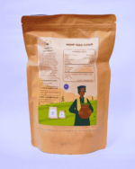 The Deep Soil Hemp Seed Flour package back view with nutritional facts on white background